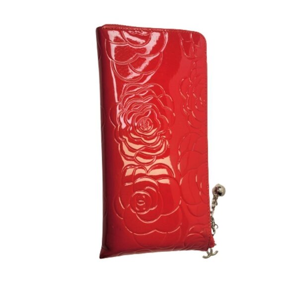 Red Rectangular Rose Motif Clutch Wallet NWOT - Picture 2 of 10